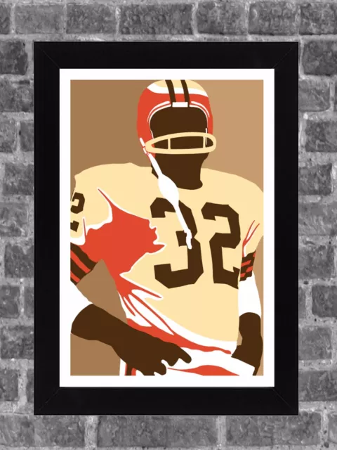 Cleveland Browns Jim Brown Portrait Sports Print Art 11x17