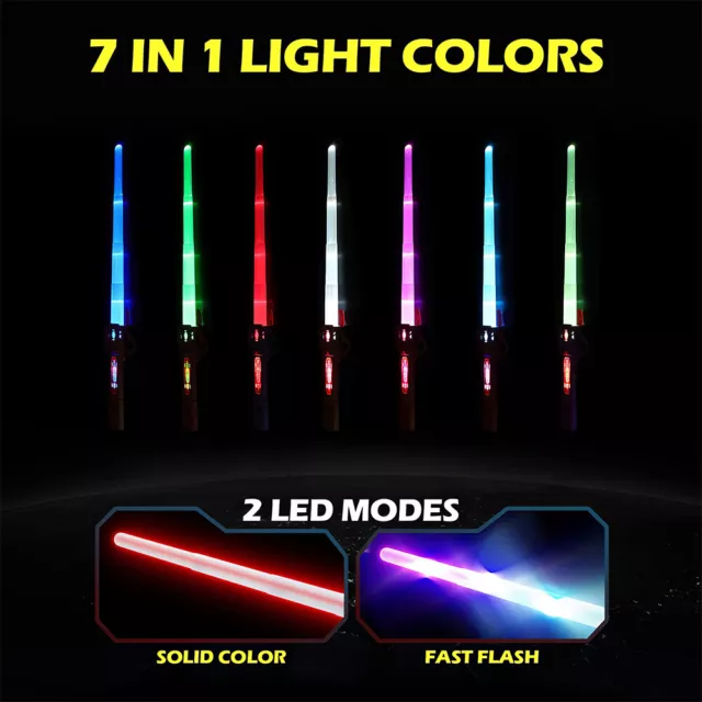 2in1 Lichtschwert mit Licht und Sound RGB 7Farbewechsel Star Wars Lichtschwert