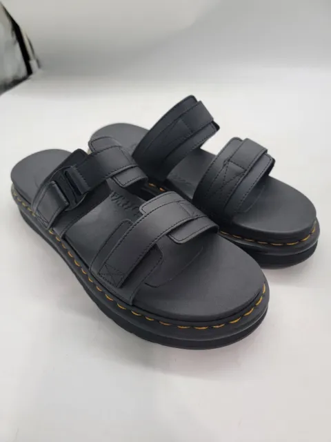 DR. MARTENS MEN'S Chilton Leather Slide Sandals Size 13 Black Hydro $94 ...