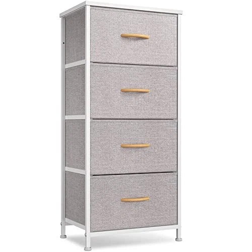 Dresser Storage Tower, 4 Drawers Fabric Organizer Unit for Bedroom Hallway