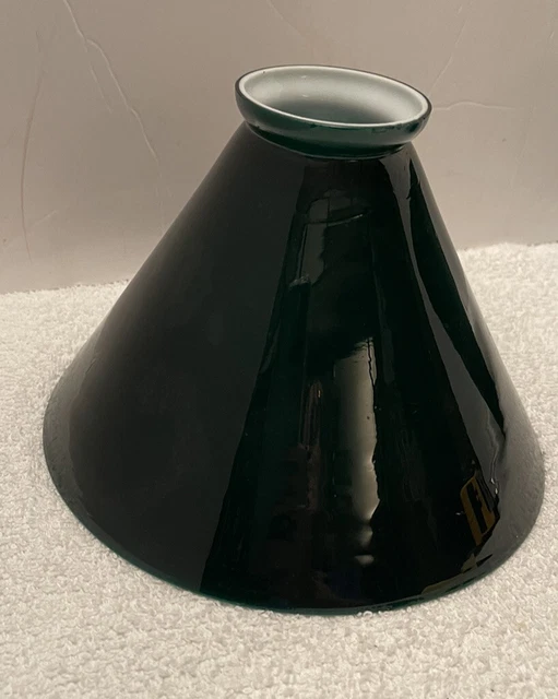 Vianne French Green Cased Glass Cone Lamp Shade - 2 1/8” Filter  Mouth Blown