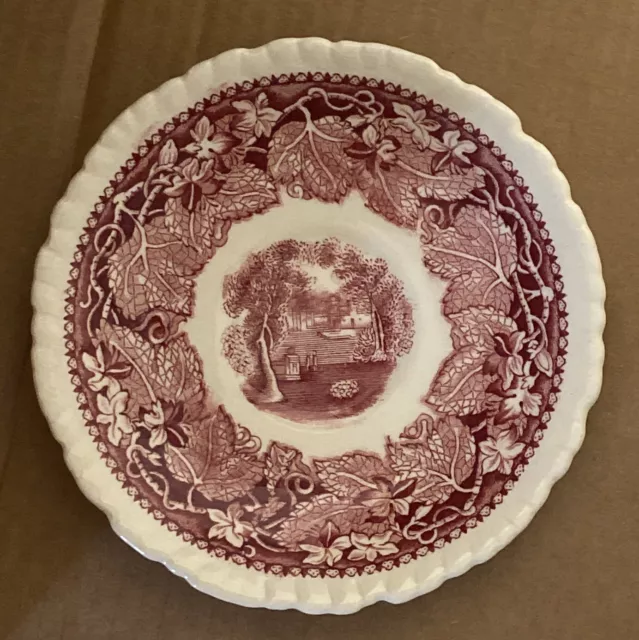 MASON'S PATENT IRONSTONE CHINA VISTA ENGLAND VISTA Numbered Red Print 6” saucer