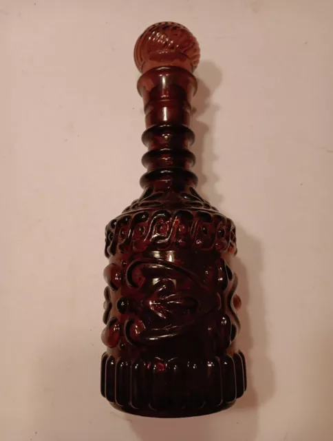 Vintage Jim Beam Genie Decanter Bottle w/ Stopper, Purple Glass