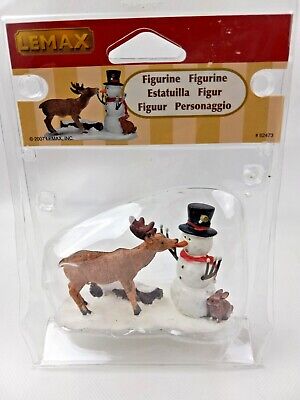 Lemax Village Collection Snack Time Snowman & Reindeer #72405 2007 Christmas