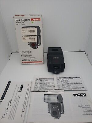 Metz Mecablitz 40Af-4C Flash For Canon Eos Cameras - Clean - In Box