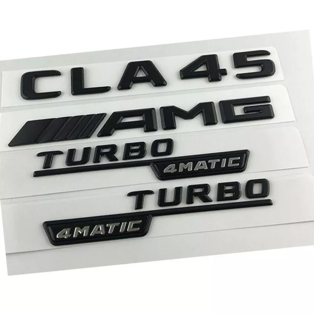 Schwarz Glanz CLA45 AMG TURBO 4MATIC Car Emblems Abzeichen für Mercedes Benz