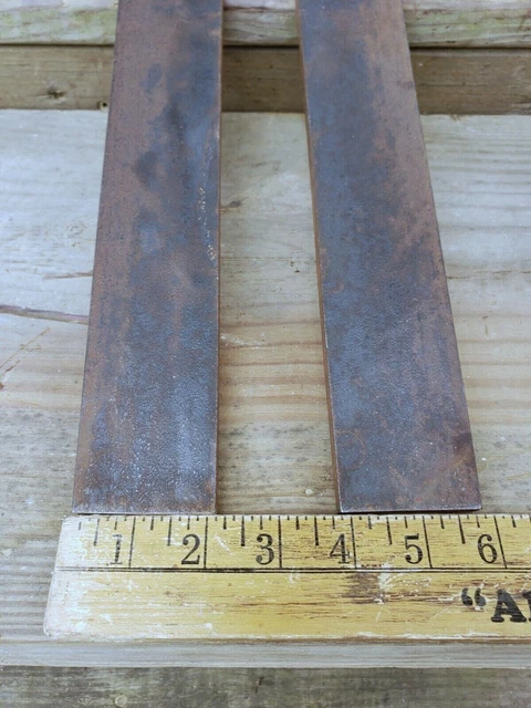 Antique Pair 33” Hand Forged Iron Barn Door Strap Hinges 16" Long 4