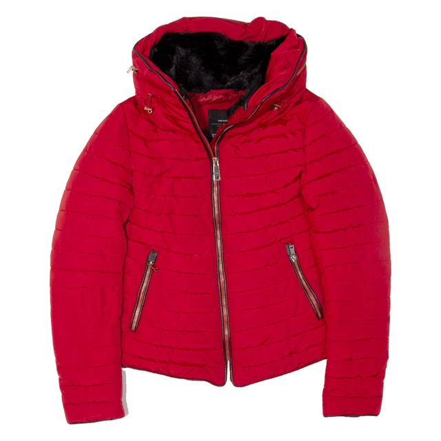 ZARA PUFFER JACKET Red Womens XS 28.99 PicClick UK