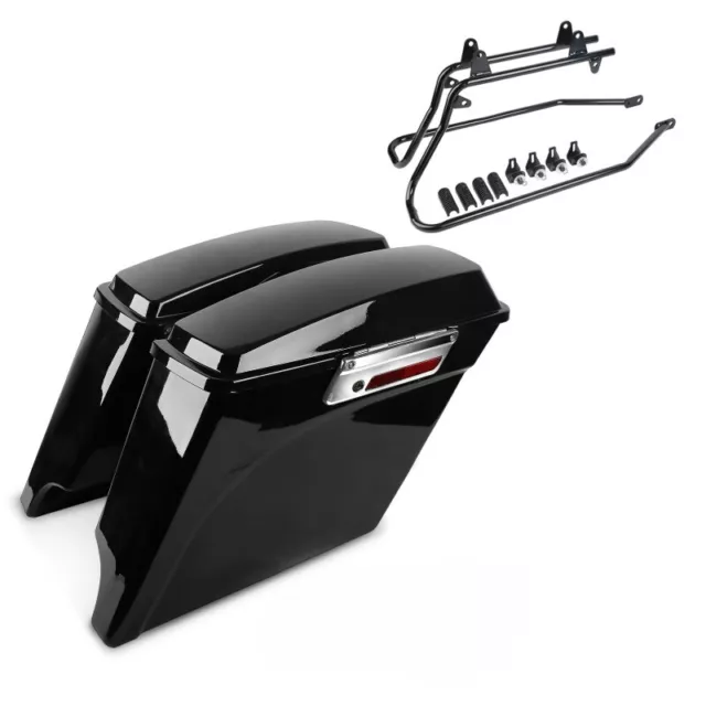 Hard Saddlebag Set Stretched for Harley Dyna Low Rider 08-17 side case Supports