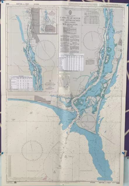 Amirauté 3688 Cape Fear Rivière Et Approches Inclus Wilmington Carte Tableau