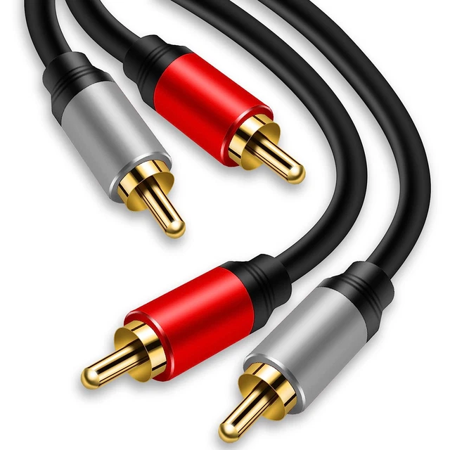 2RCA to 2RCA Cable 10M, TanQY Gold-Plated 2 RCA Male to 2 RCA Male Stereo Audio