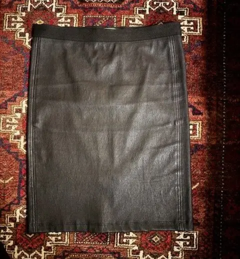 Helmut Lang Vegan Leather Pencil Skirt_ 10/ M_Black_$250