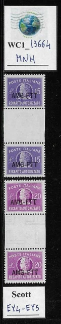WC1_13664. ITALY: TRIESTE FTT. Gutter pairs 1950 auth. delivery. Sc EY4-EY5 MNH