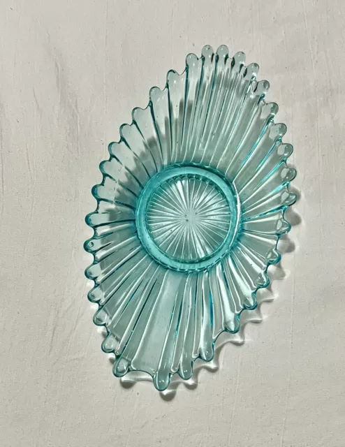 Fostoria Heirloom Blue Opalescent Elegant Glass Bowl Dish MCM Vintage