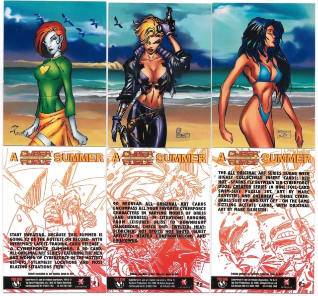 Cyber Force Summer Set of 3 Promo Trading Cards 1996 Top Cow