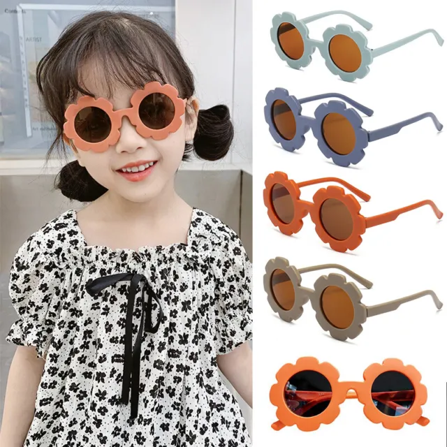 Bambini forma fiore dolci occhiali da sole rotondi bambina bambino ombrello caldo ¬