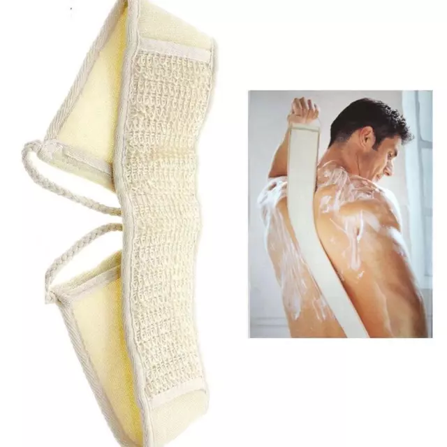 Natural Exfoliating Loofah Back Strap Bath Shower Massager Brush Towel E5N 5R2W