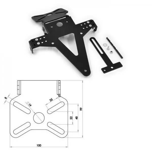 License Plate Holder Heckumbau Universal Type 8 Adjustable Tail Tidy
