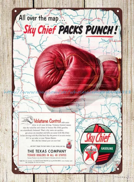 1952 Ad Texaco Sky Chief Gasoline Havoline Motor Oil Volatane Milton Berle metal