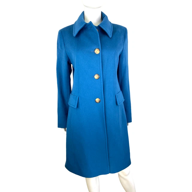 $999 Fleurette Women's Single Breasted Wool Reefer Coat Size 10