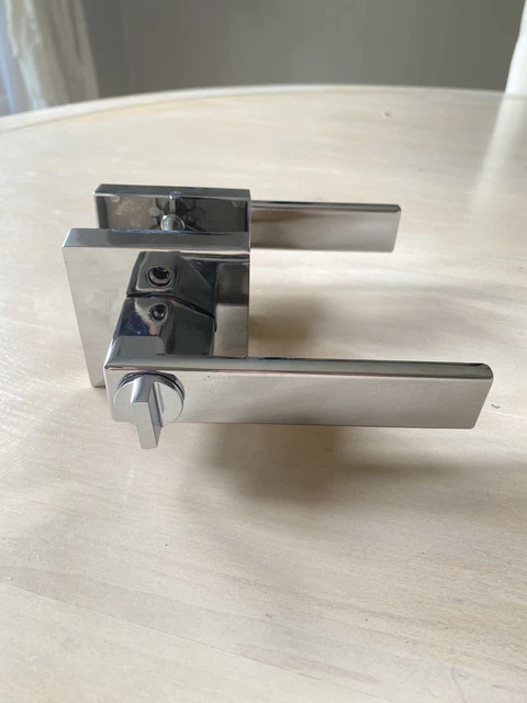 Polished Chrome Square Plate door locks handle lever knobs entry privacy passage
