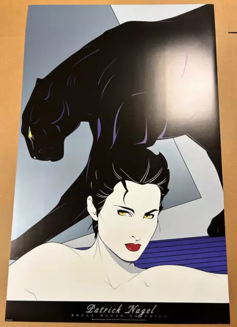 Panther by Patrick Nagel 2nd Printing 1995 Art Print Poster 24x38
