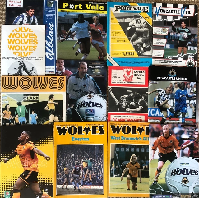 BUNDLE OF 13 Wolverhampton Wanderers Wolves Football Programmes Home