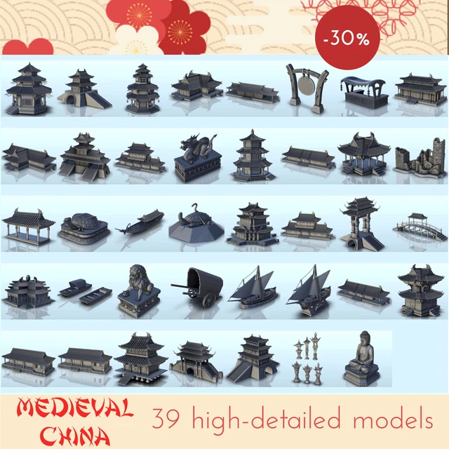 Medieval Chinese Pack Stl File 3d Printing Fdm Miniatures Scenery 73 Medieval Chinese Pack Stl File 3d Printing Fdm Miniatures Scenery 73