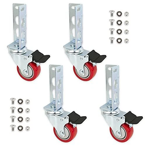 4pc - Storage Rack Caster Wheels (Adapts to Boltless Self Locking Shelving Ra...
