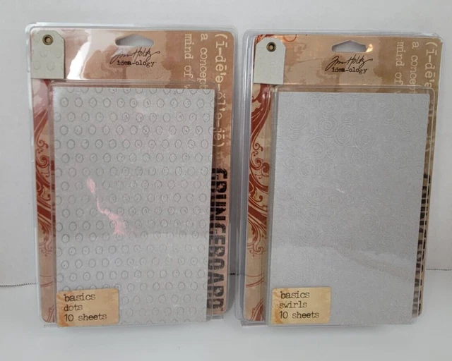 20 hojas de grungeboard Tim Holtz puntos remolinos idea-ología aglomerado flexible 5x8