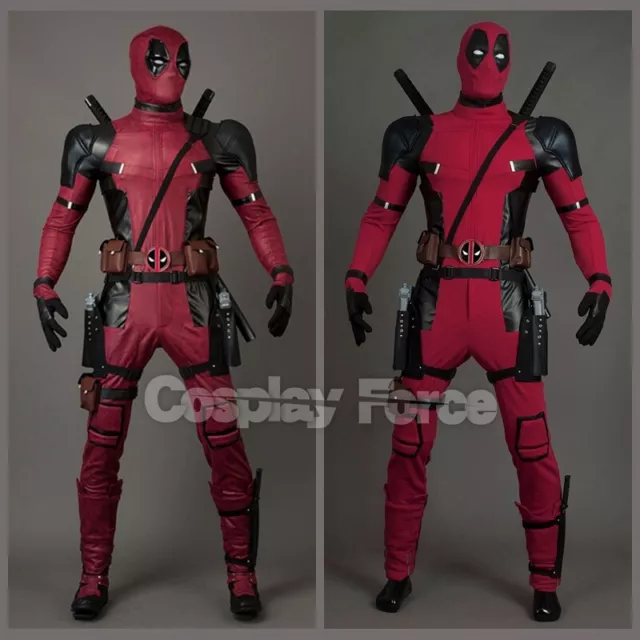 Deadpool 2 Wade Wilson Cosplay Costume Jumpsuit Leather Knitted Outfit mp003992