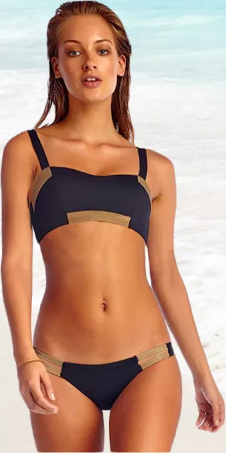 Vitamin A Bronze Ambition Adriana Bustier Top & Bottom Swimsuit Bikini Set