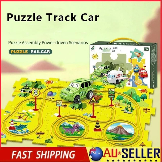 DIY Assembling Electric Trolley,Children's Educational Puzzle Track Car Play Set