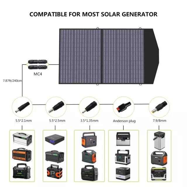 portable Chargeur de panneau 100w cellule solaire pliable extérieur de Camping 3