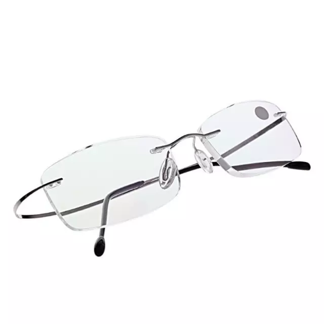 Ultralight Titanium Rimless Rectangular Glasses Spectacles Eyeglass Frame 2