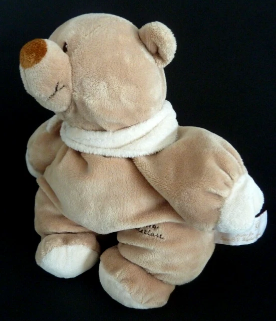 C5. DOUDOU PELUCHE TIAMO COLLECTION OURS écru beige blanc marron 26c grelot TTBE