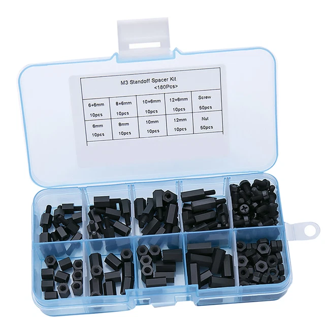 180Pcs Hex Entretoises Homme Femme Nylon Hex Spacer Hex Standoff