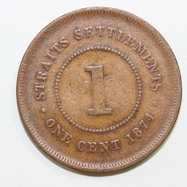 Straits Settlements 1 cent 1874 (Dan9/Z511)