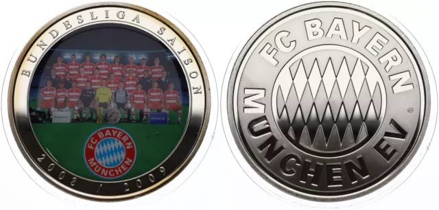 Medaille - FC Bayern München Mannschaft Bundesliga Saison 2008/2009 - UNC Kapsel