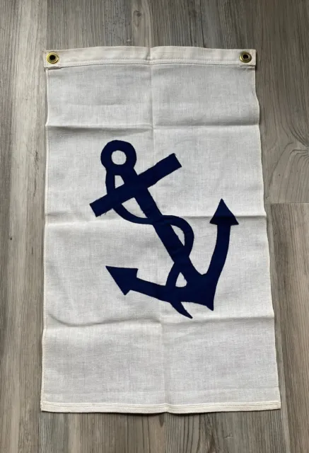 Vintage Bull Dog Bunting Yachting Boating Sailing Captain Anchor Flag 12 x 18