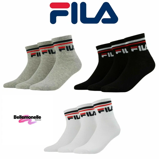 6 PAIA CALZE CORTA SPORT BAMBINO/A FILA  CALZINI IN COTONE ELASTICIZZATO spugna