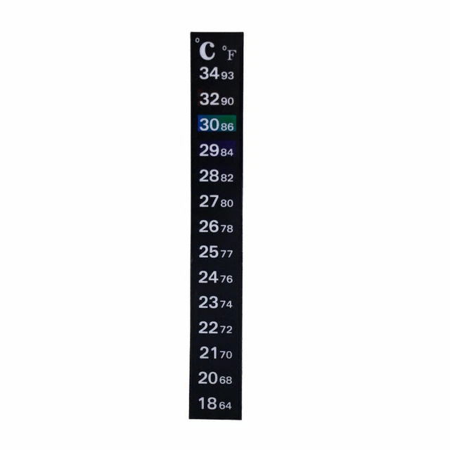 Stick On Digital Thermometer Adhesive Aquarium Fish Tank Window Water Strip  *Uk