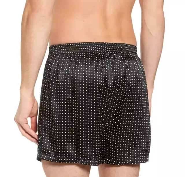 Majestic International Mens Polka Dot Silk Boxers Sz L Black/White NWT $85 2