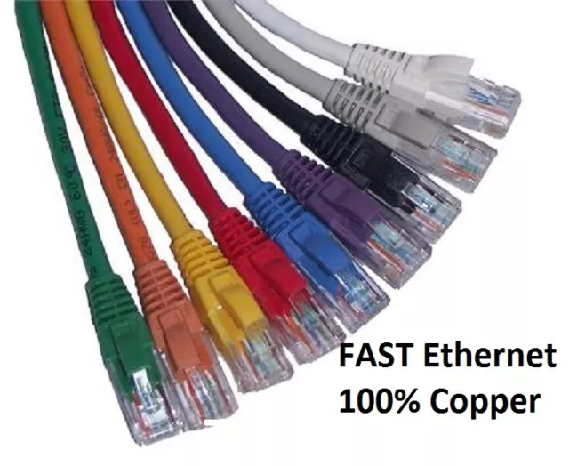 Cat6 FAST Ethernet Cable 1m UTP RJ45 Poe LAN Network Patch Lead 100% Copper lot