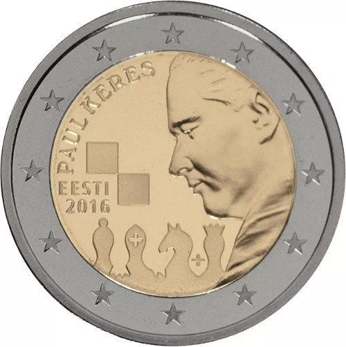 2 euro Estonia 2016  Paul Keres  RARO !!!