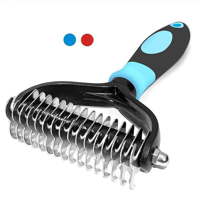 2side Dog Brush for Shedding Dematting Pet Grooming Cat Hair Undercoat Rake Comb