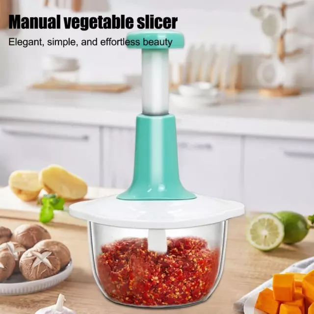 HAND PRESS PUSH Food Processor Chopper 2024 F2Q4 £14.22 PicClick UK