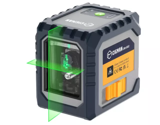 Rechargeable Self Levelling Cross Line Laser Level - Green