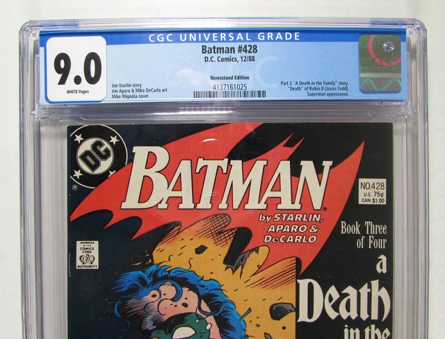 Batman #428 DC (1988) CGC 9.0 VF/NM Newsstand Death of Robin II Graded Comic 2