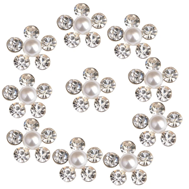 10 Stücke  Form Strass Knöpfe Flatback Kristallknopf Für Baby Haarschmuck DIY